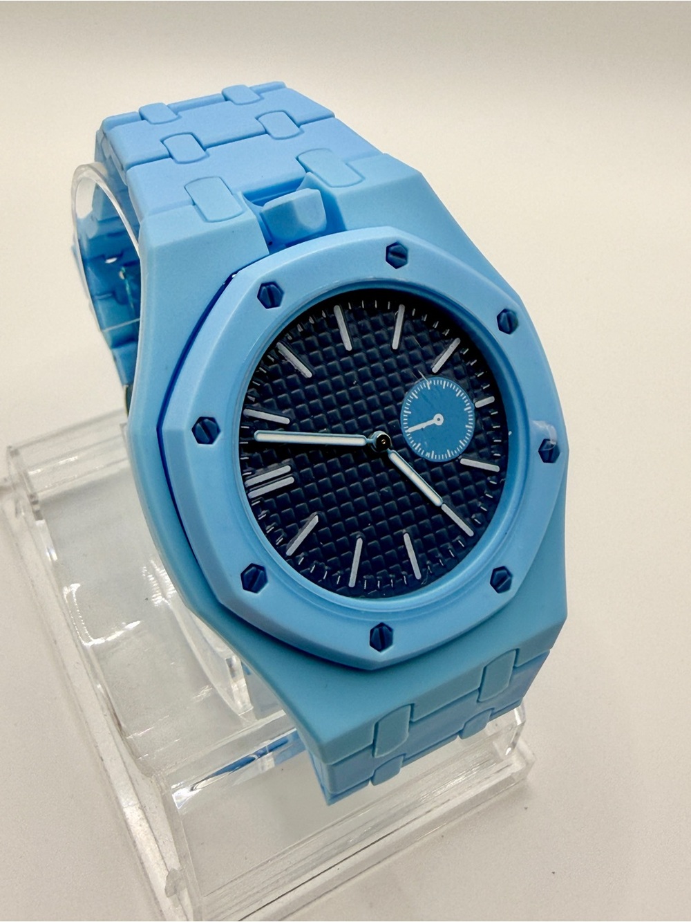Light Blue Royal Oak–Style Sport Watch